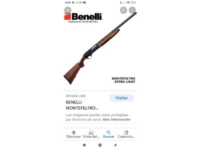 Escopeta repetidora Benelli Montefeltro para zurdos