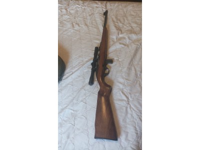 Rifle calibre 22 LR con mira telescópica